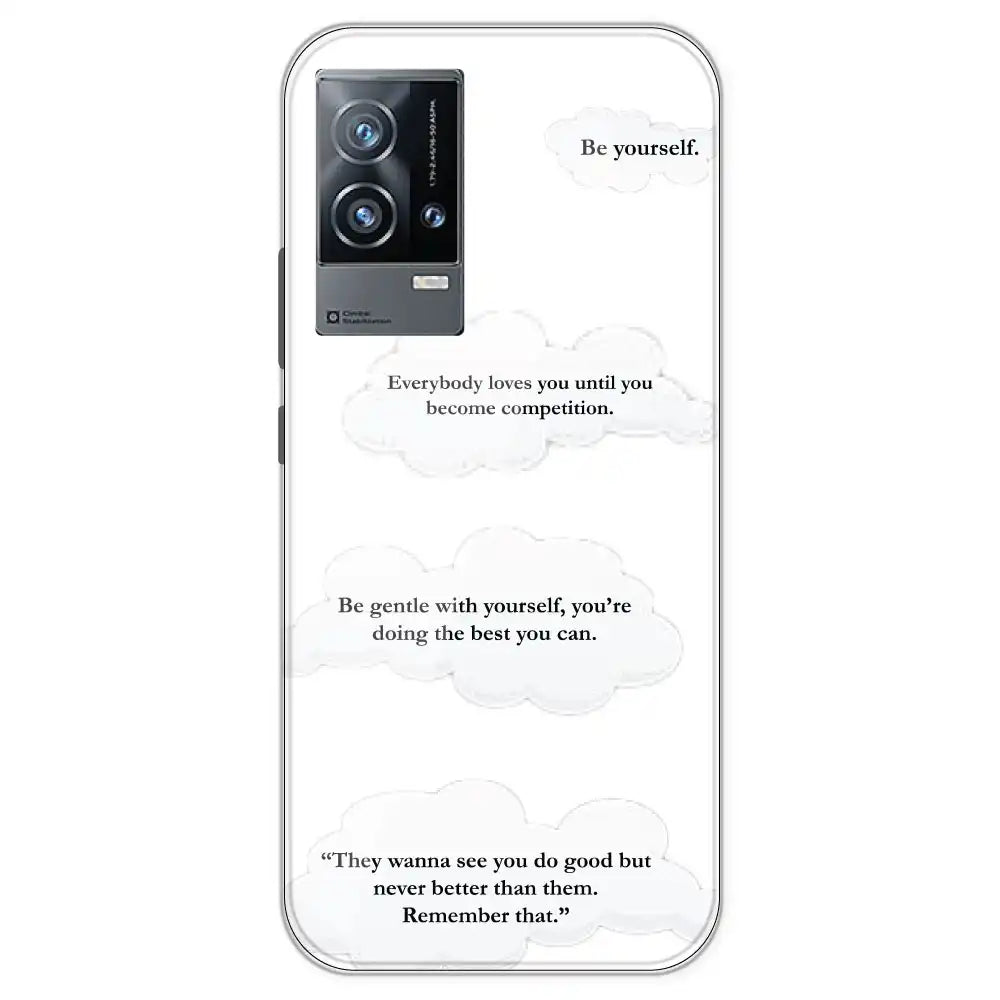 Quotes And Clouds - Clear Printed Silicone Case For iQOO Models