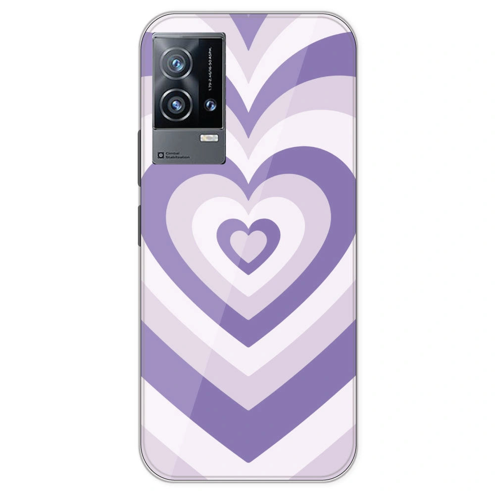 Dark Purple Hearts - Printed Silicone Case For IQOO 9