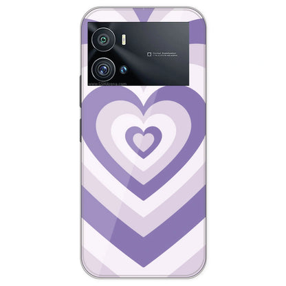 Dark Purple Hearts - Printed Silicone Case For IQOO 9 Pro