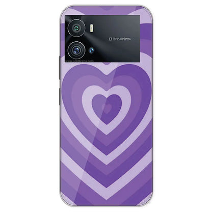 Purple Hearts - Printed Silicone Case For IQOO 9 Pro