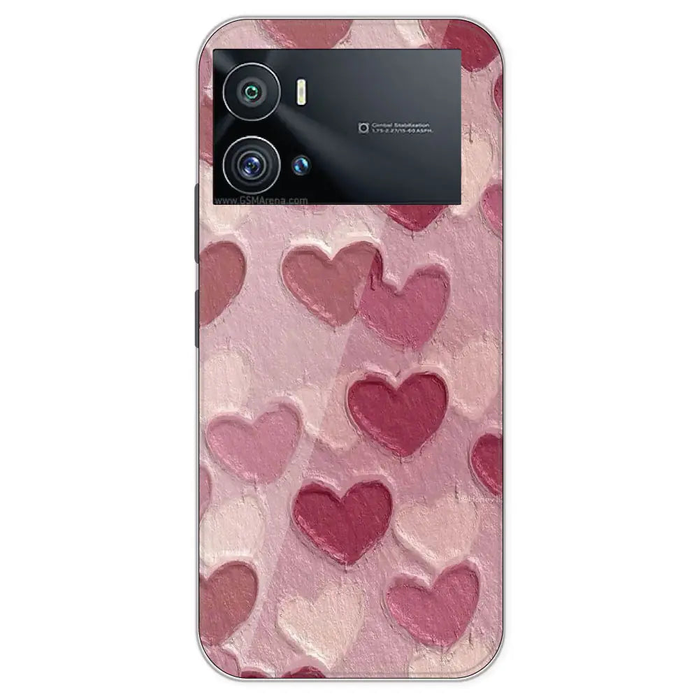 Pastel Hearts - Printed Silicone Case For IQOO 9 Pro