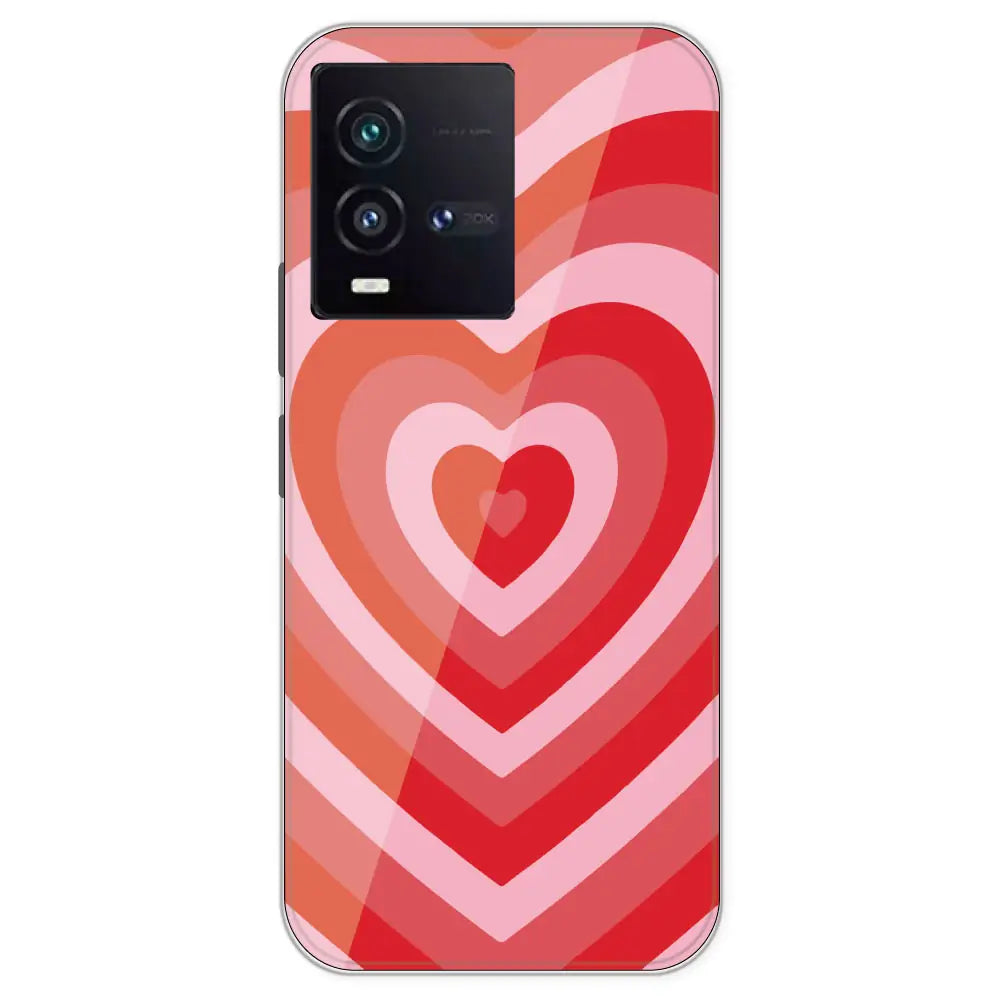 Red Hearts - Printed Silicone Case For IQOO 9SE