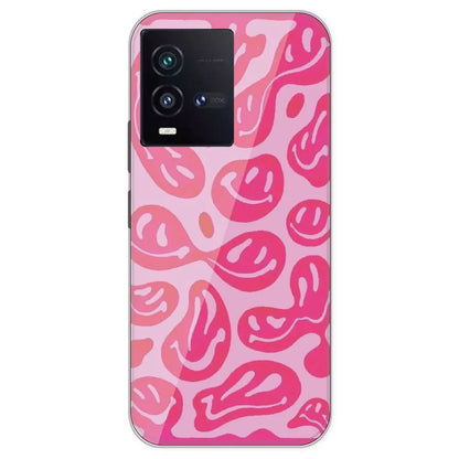 Pink Smilies - Printed Silicone Case For IQOO 9SE