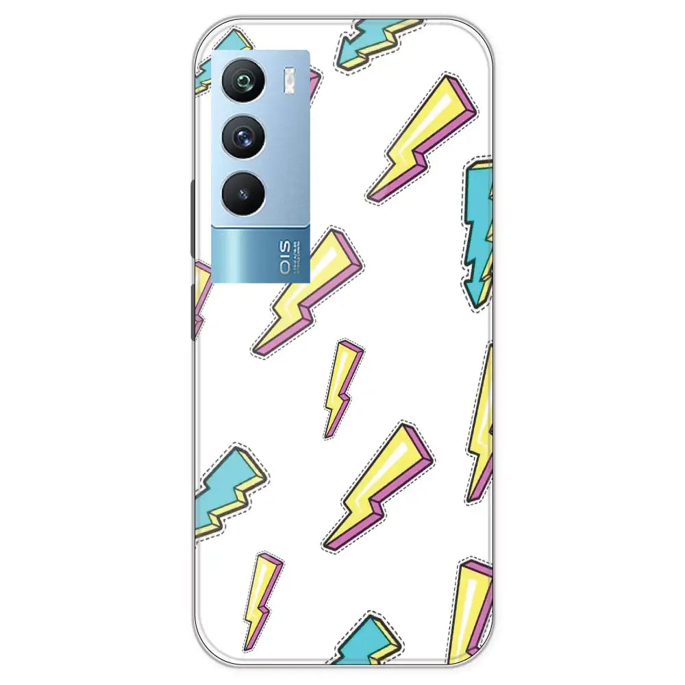 Lighting Bolts - Clear Printed Silicone Case For IQOO 9T