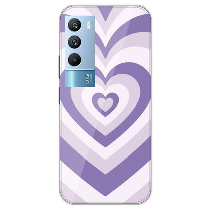 Dark Purple Hearts - Printed Silicone Case For IQOO 9T