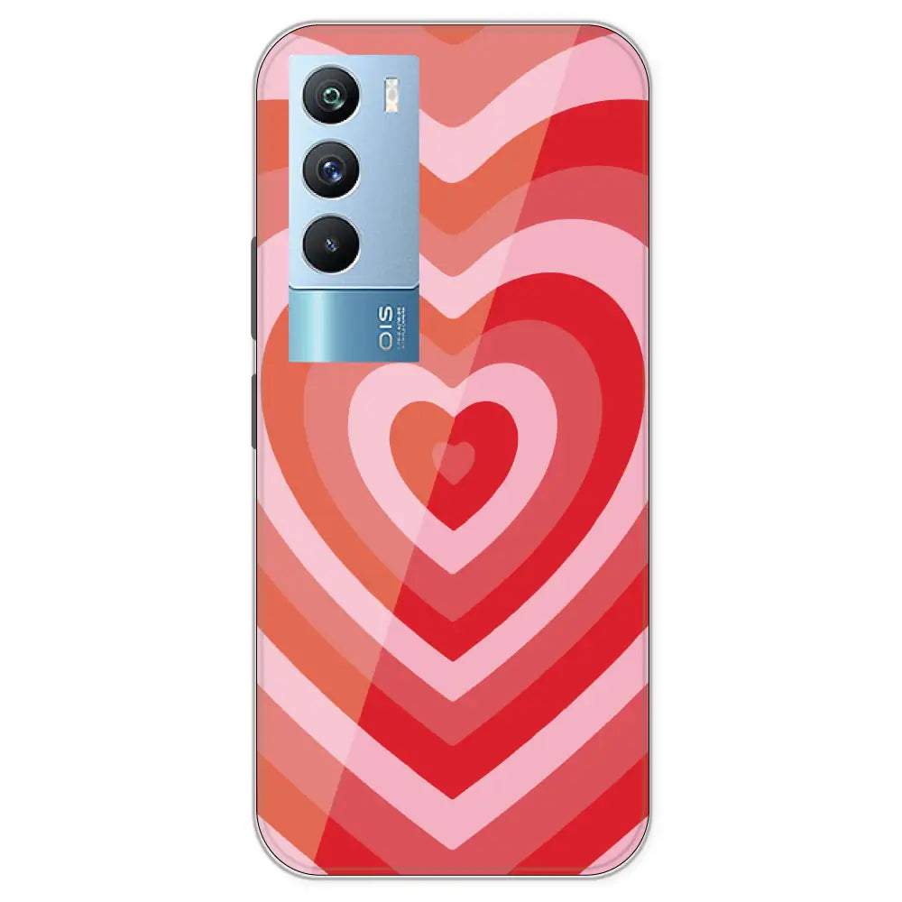 Red Hearts - Printed Silicone Case For IQOO 9T
