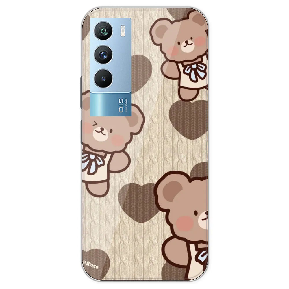 Teddy Heart - Printed Silicone Case For IQOO 9T