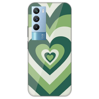 Dark Green Hearts - Printed Silicone Case For IQOO 9T