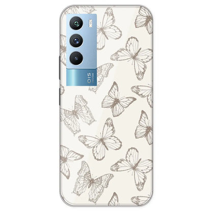 White Butterflies - Printed Silicone Case For IQOO 9T