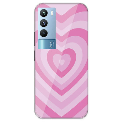 Pink Hearts - Printed Silicone Case For IQOO 9T