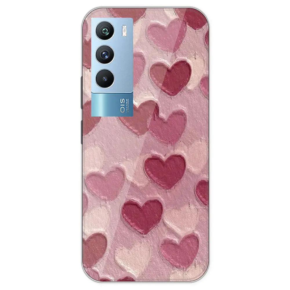 Pastel Hearts - Printed Silicone Case For IQOO 9T