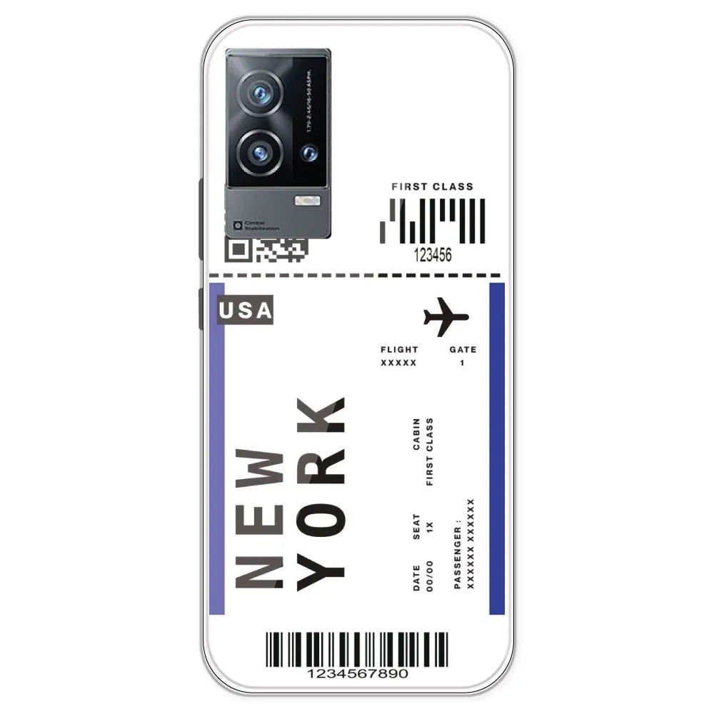 New York Ticket - Clear Printed Silicone Case For IQOO 9