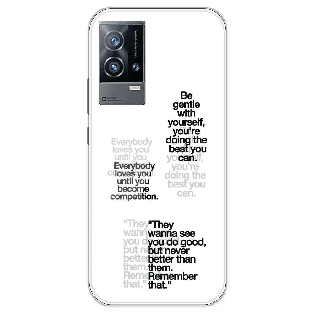 Motivational Quotes - Clear Printed Silicone Case For IQOO 9
