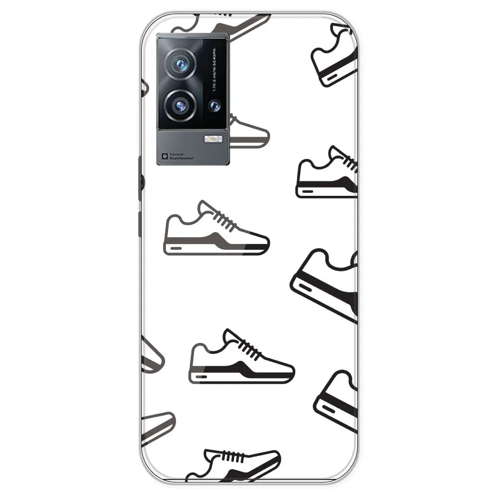 Black Sneakers - Clear Printed Silicone Case For IQOO 9