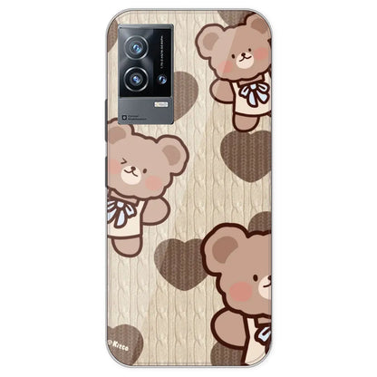 Teddy Heart - Printed Silicone Case For IQOO 9