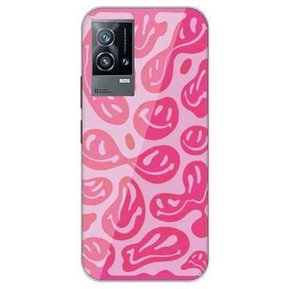 Pink Smilies - Printed Silicone Case For IQOO 9