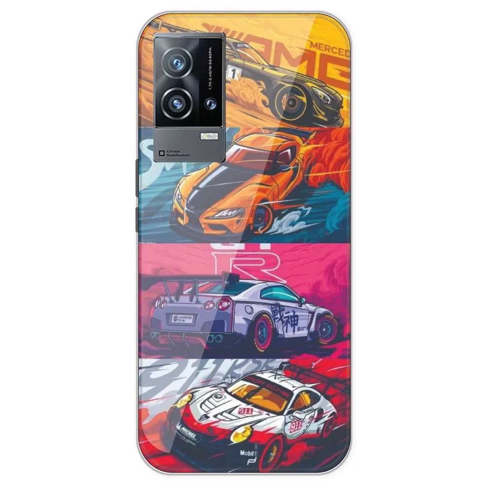 Sports Cars - Printed Silicone Case For IQOO 9
