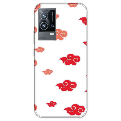 Red Clouds - Clear Printed Silicone Case For IQOO 9