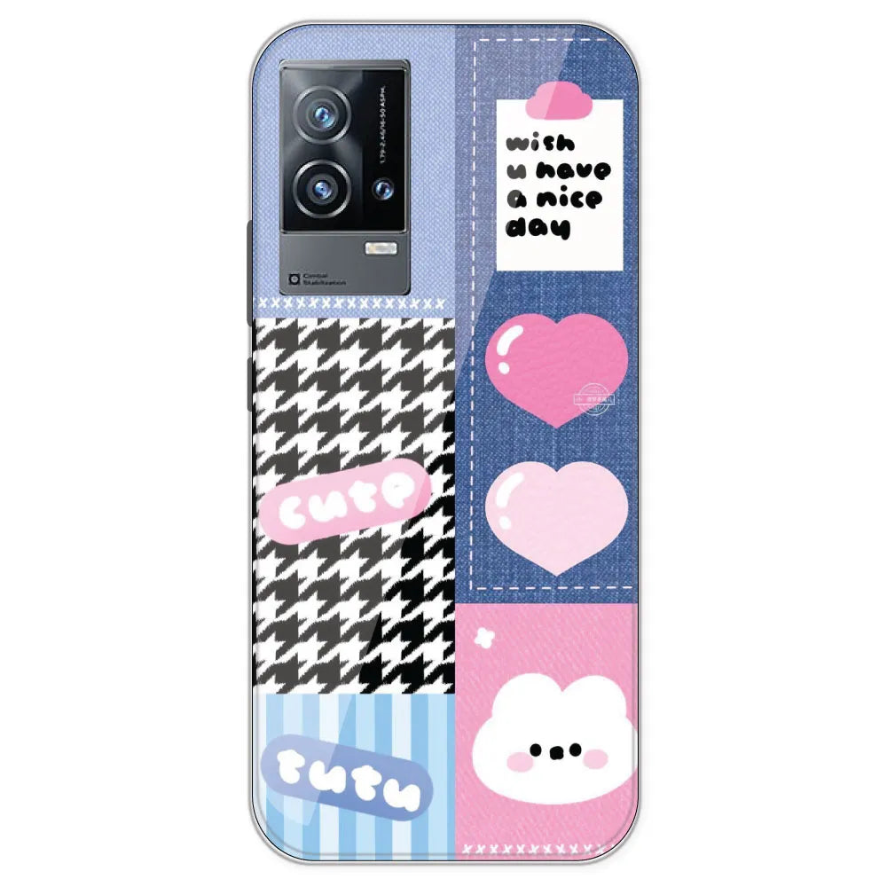 Cute Pink Bear Collage - Printed Silicone Case For IQOO 9