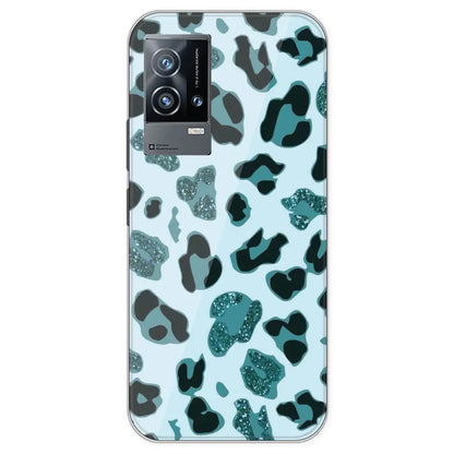 Blue Leopard Glitter Print - Printed Silicone Case For IQOO 9