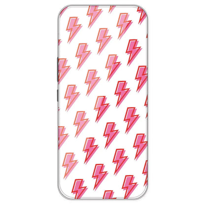 Pink Lightning Bolts - Clear Printed Silicone Case For IQOO 9