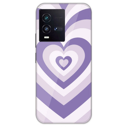 Dark Purple Hearts - Printed Silicone Case For IQOO 9SE