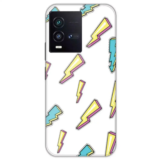 Lighting Bolts - Clear Printed Silicone Case For IQOO 9SE