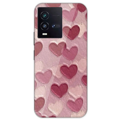 Pastel Hearts - Printed Silicone Case For IQOO 9SE