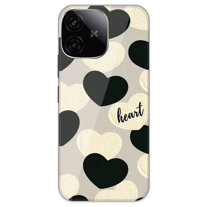 Black And White Heart - Printed Silicone Case For IQOO 10R