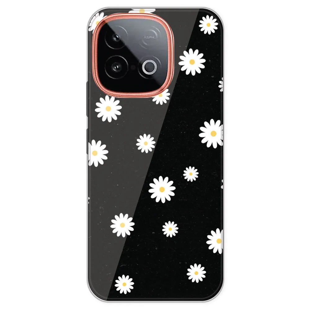 White And Black Flower - Printed Silicone Case For IQOO Neo 10