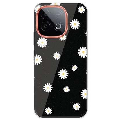 White And Black Flower - Printed Silicone Case For IQOO Neo 10