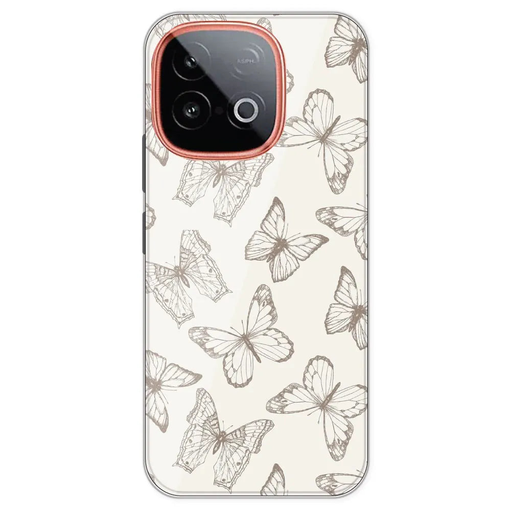 White Butterflies - Printed Silicone Case For IQOO Neo 10