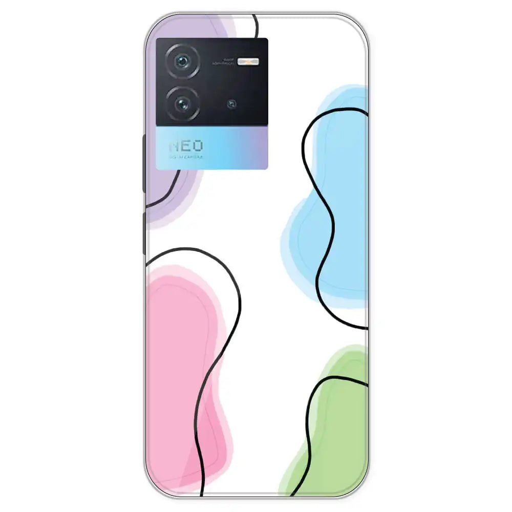 Rainbow Cow Print - Clear Printed Silicone Case For IQOO Neo 6