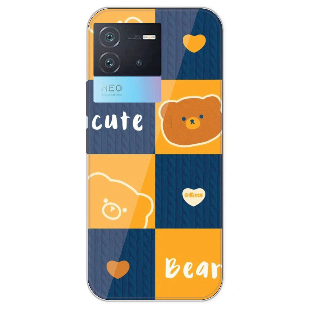 Cute Bear Collage - Printed Silicone Case For IQOO Neo 6
