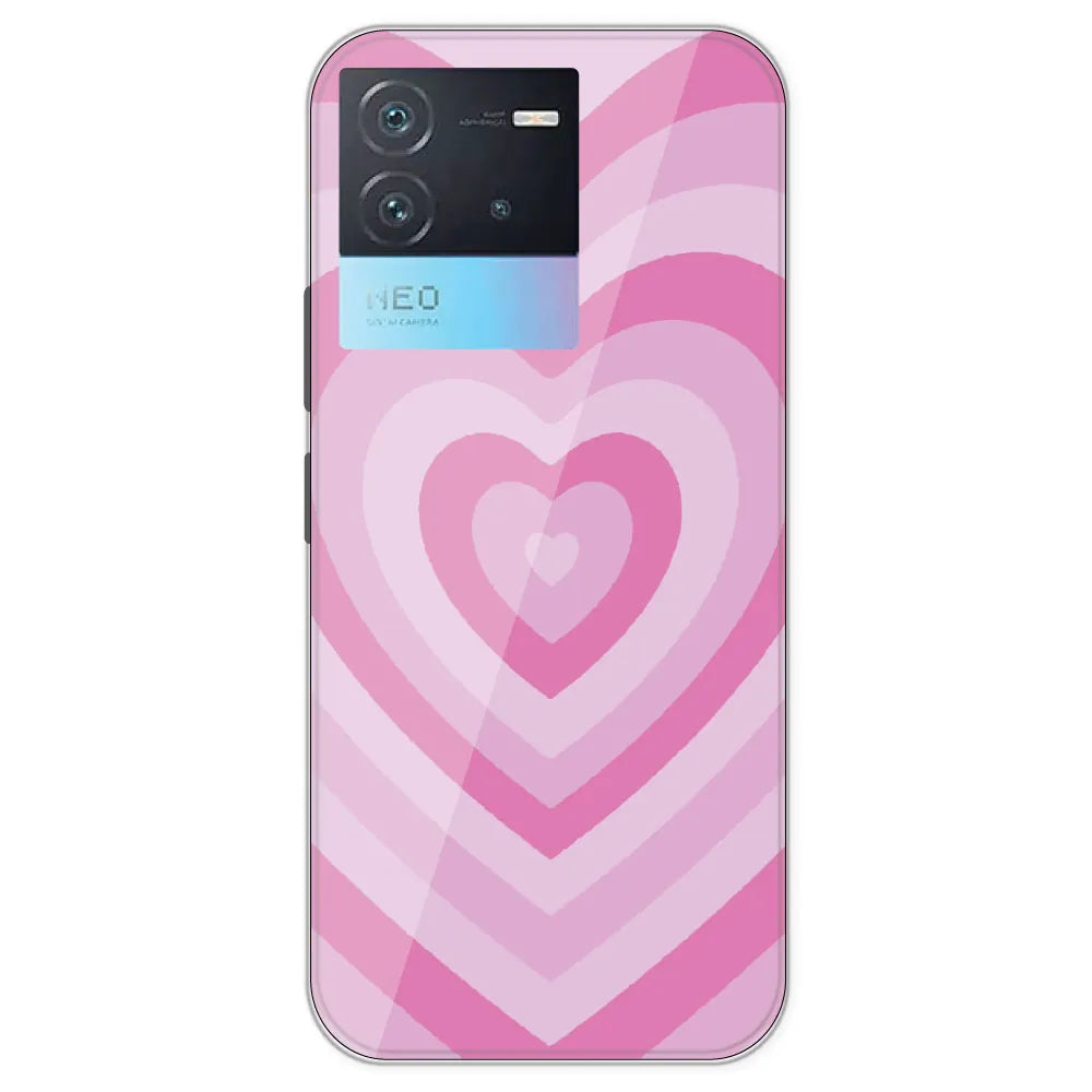 Pink Hearts - Printed Silicone Case For IQOO Neo 6
