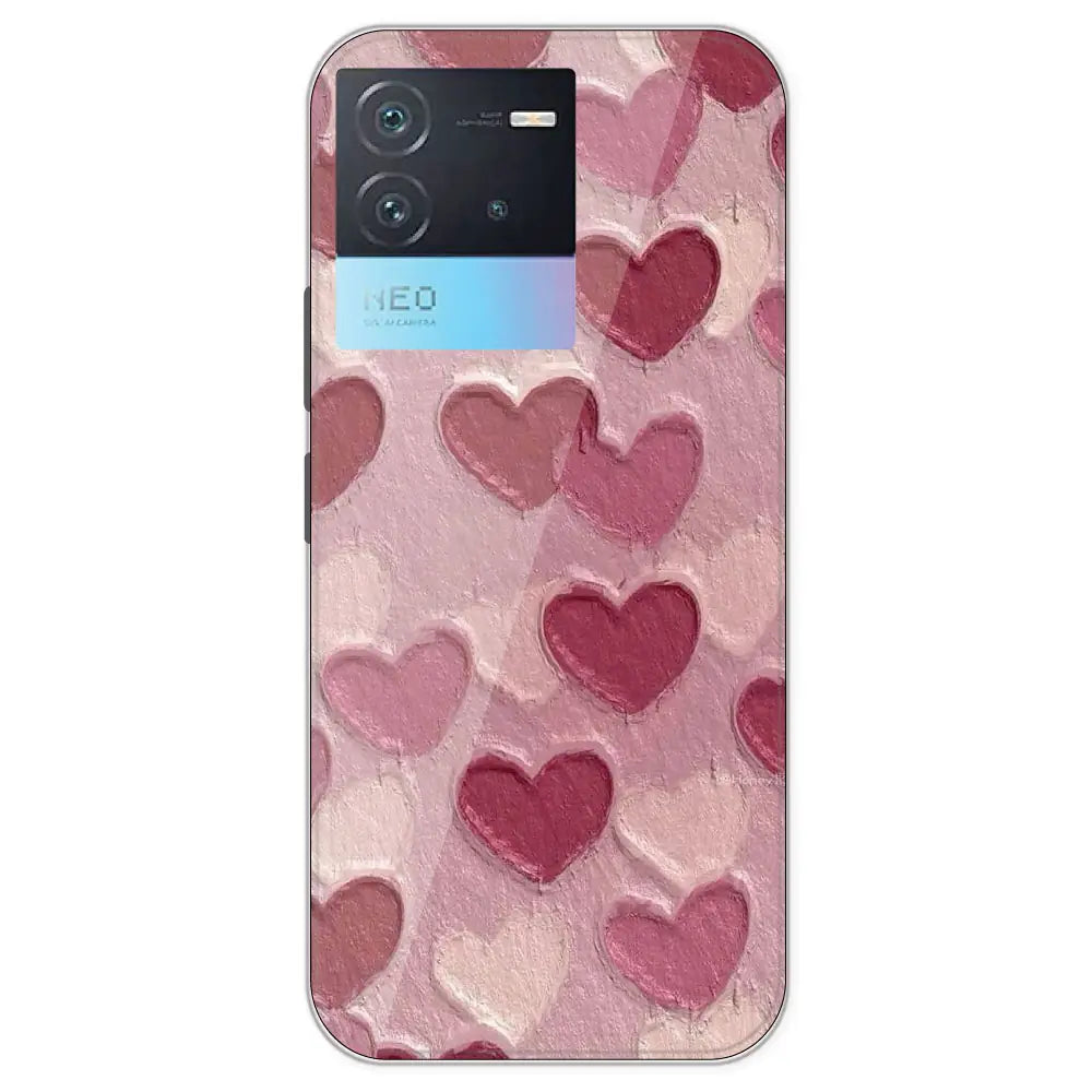 Pastel Hearts - Printed Silicone Case For IQOO Neo 6