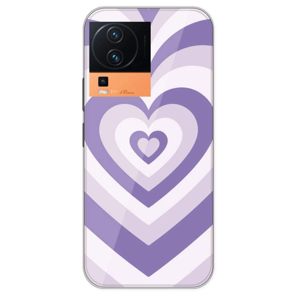 Dark Purple Hearts - Printed Silicone Case For IQOO Neo 7 Pro