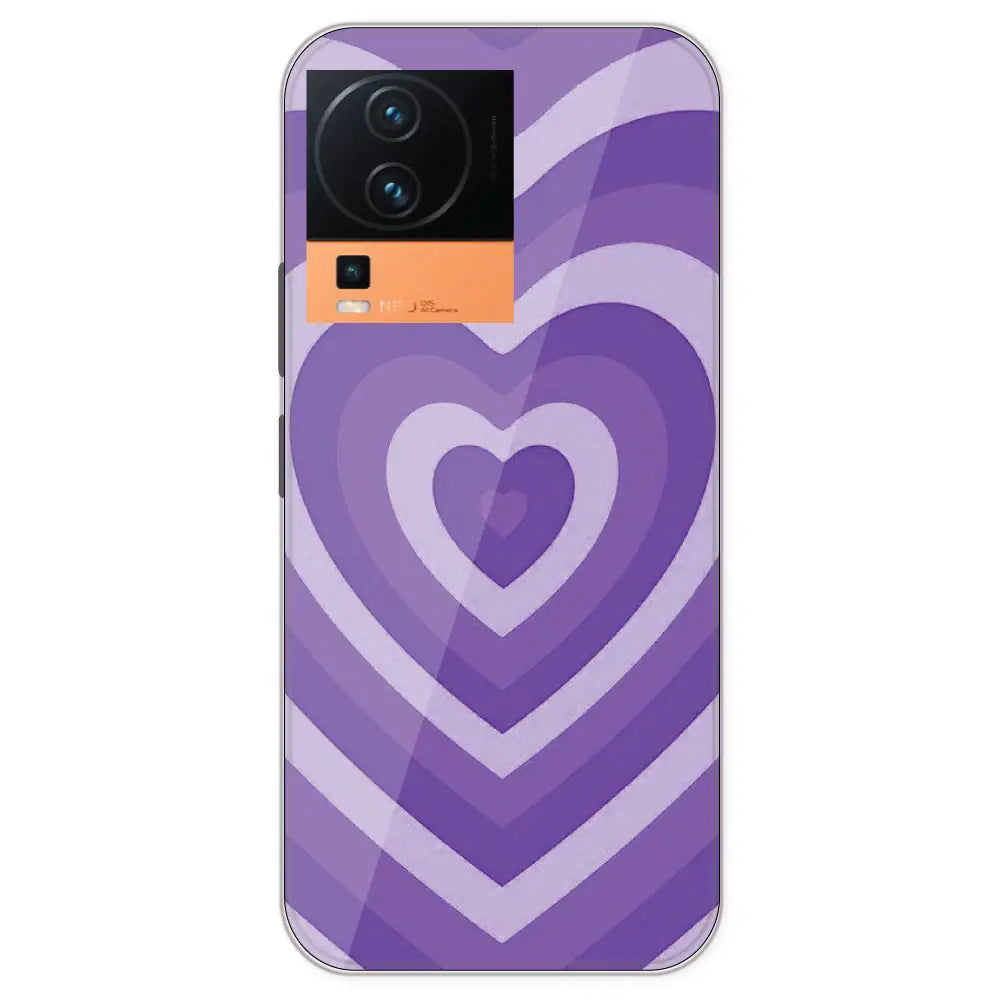 Purple Hearts - Printed Silicone Case For IQOO Neo 7 Pro