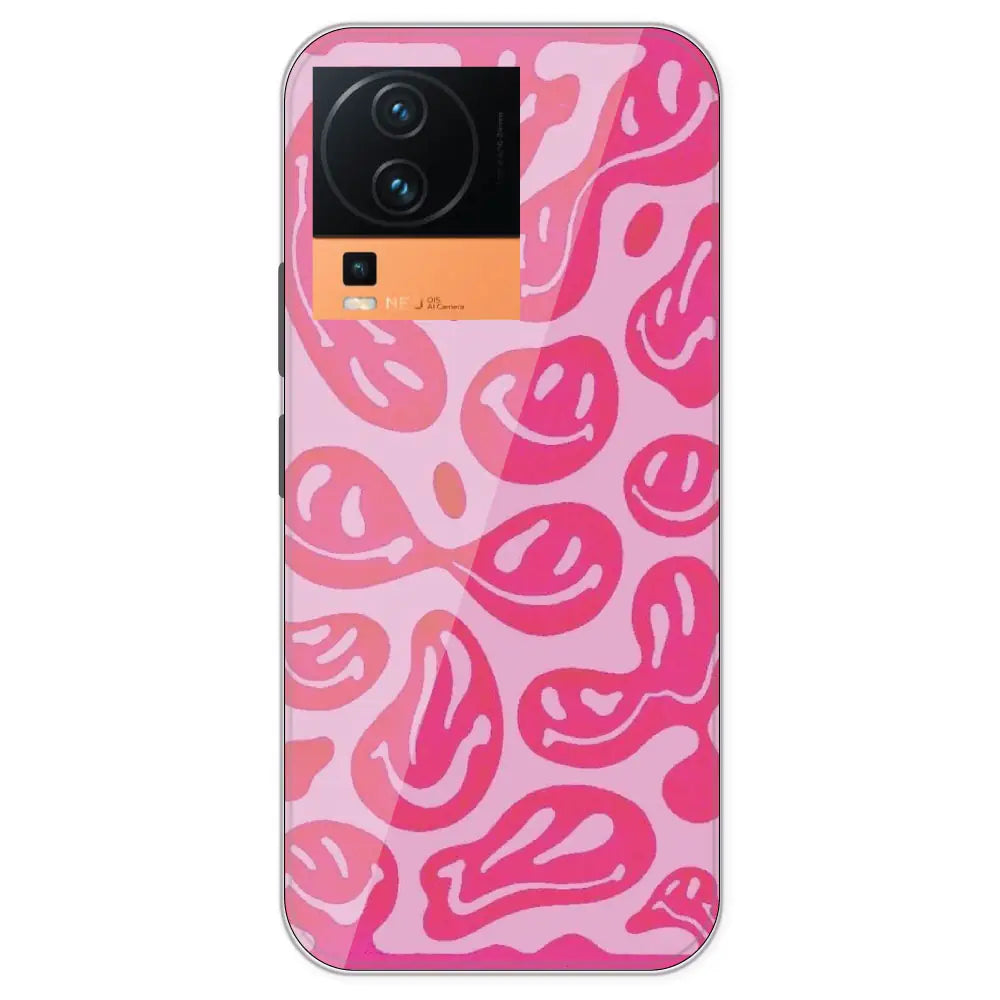 Pink Smilies - Printed Silicone Case For IQOO Neo 7 Pro