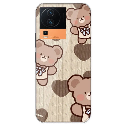 Teddy Heart - Printed Silicone Case For IQOO Neo 7 Pro