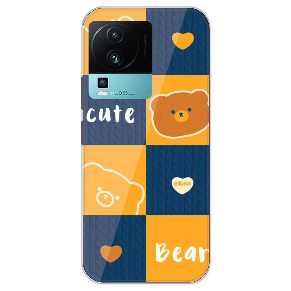 Cute Bear Collage - Printed Silicone Case For IQOO Neo 7