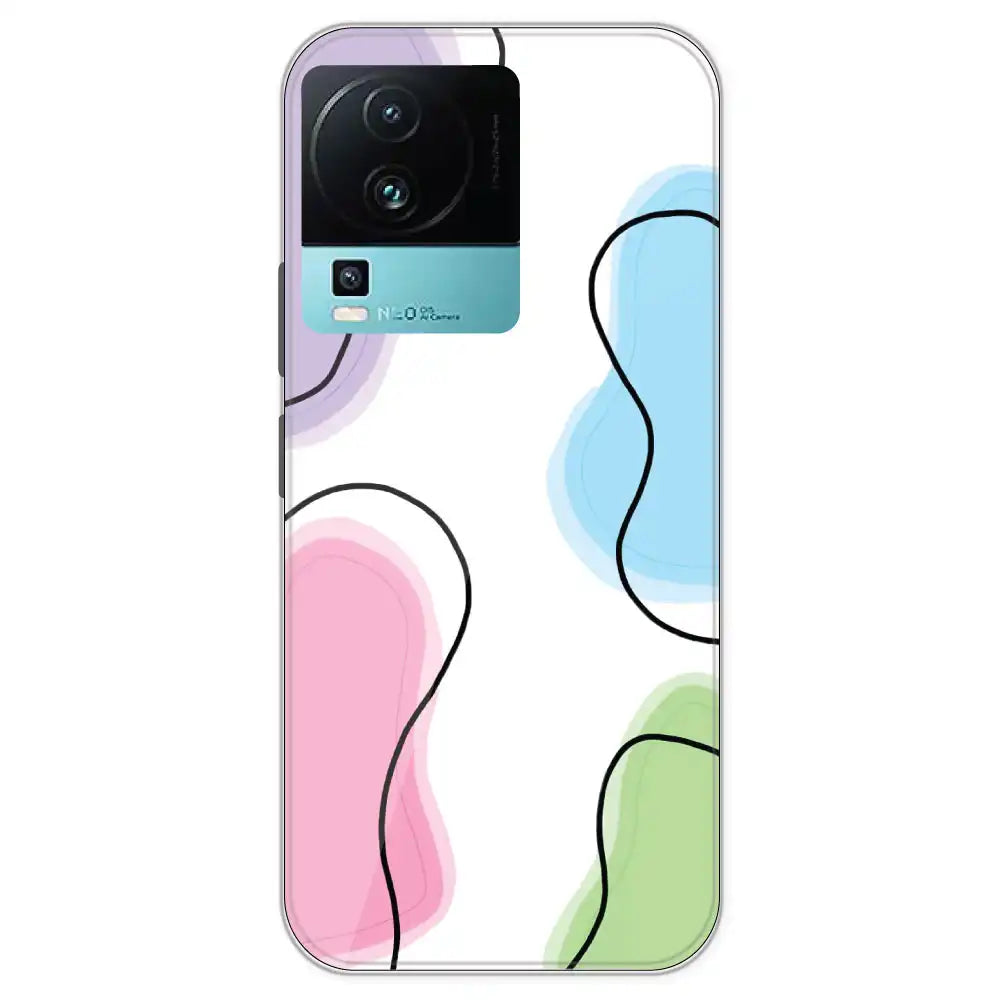 Rainbow Cow Print - Clear Printed Silicone Case For IQOO Neo 7
