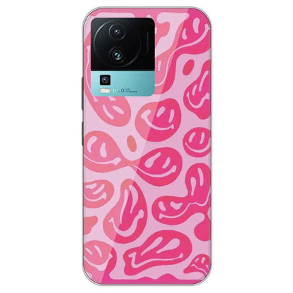 Pink Smilies - Printed Silicone Case For IQOO Neo 7