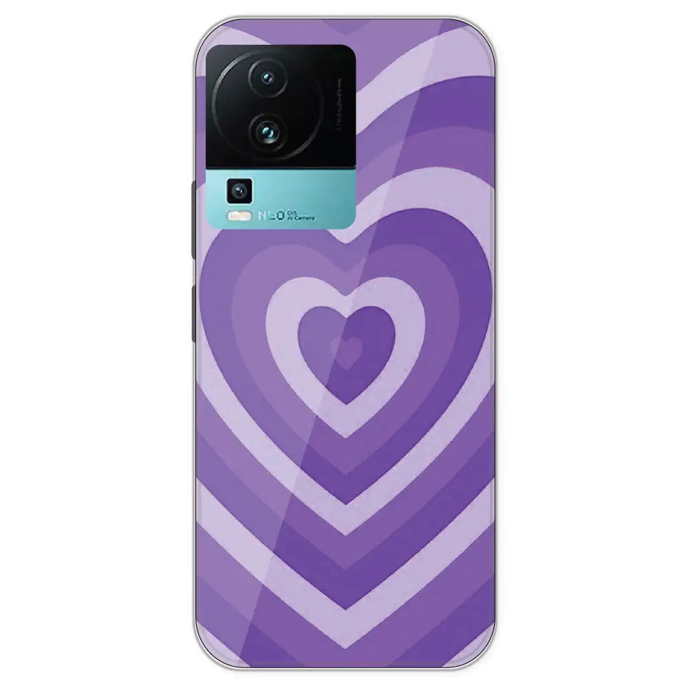 Purple Hearts - Printed Silicone Case For IQOO Neo 7