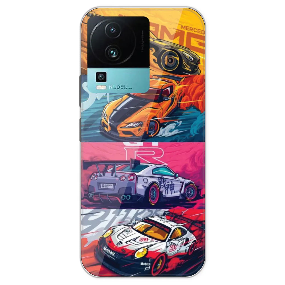 Sports Cars - Printed Silicone Case For IQOO Neo 7
