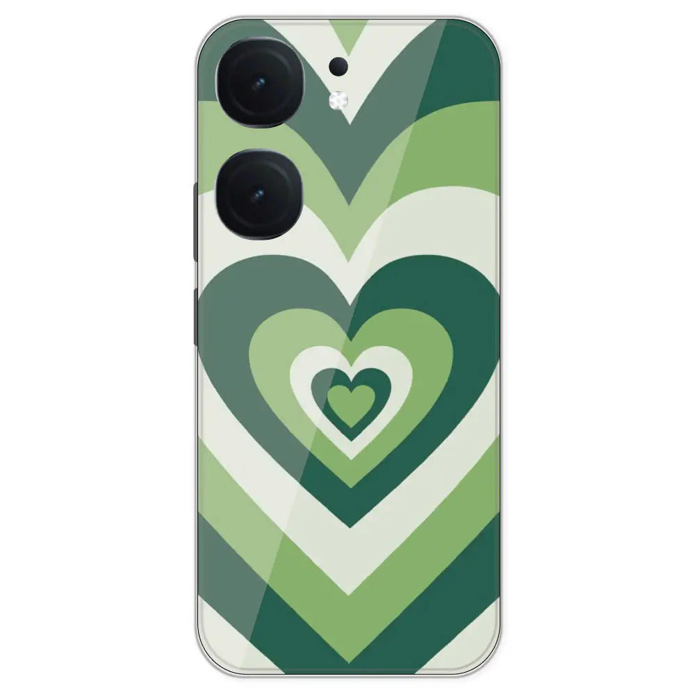 Dark Green Hearts - Printed Silicone Case For IQOO Neo 9 Pro