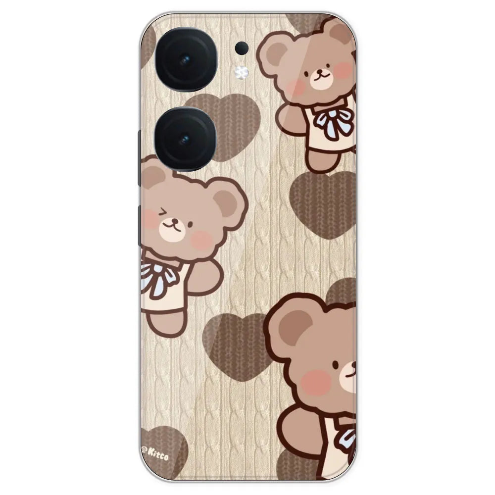 Teddy Heart - Printed Silicone Case For IQOO Neo 9 Pro