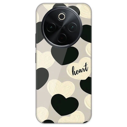 Black And White Heart - Printed Silicone Case For IQOO Z10