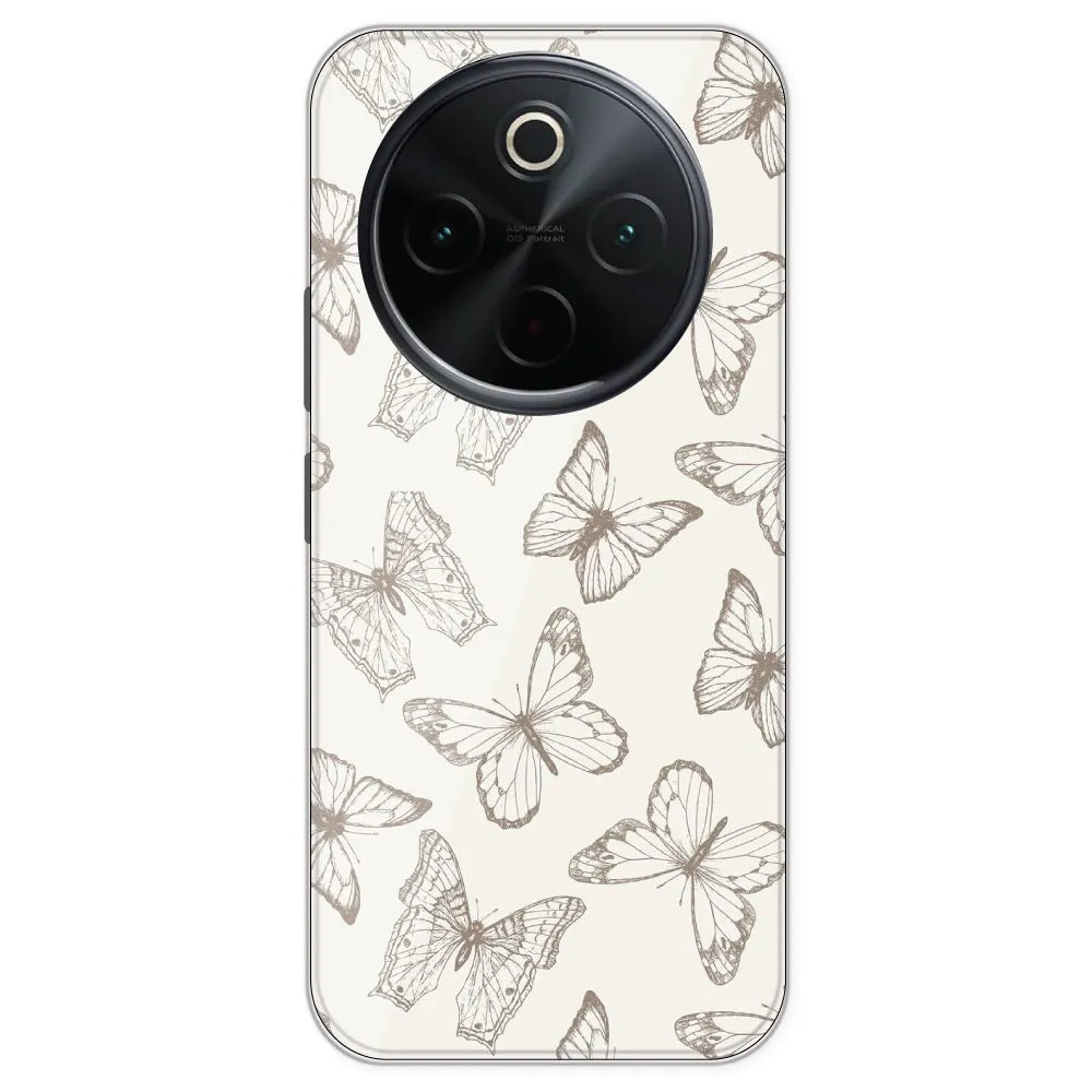 White Butterflies - Printed Silicone Case For IQOO Z10