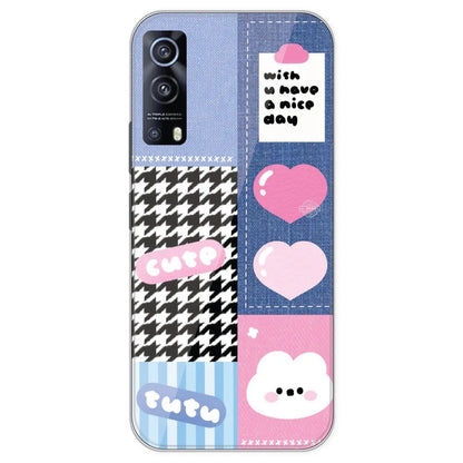 Cute Pink Bear Collage - Printed Silicone Case For IQOO Z3